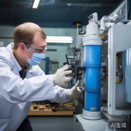 安装新滤芯，箭头指示方向