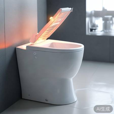 智能马桶翻盖,一键加热方便卫生