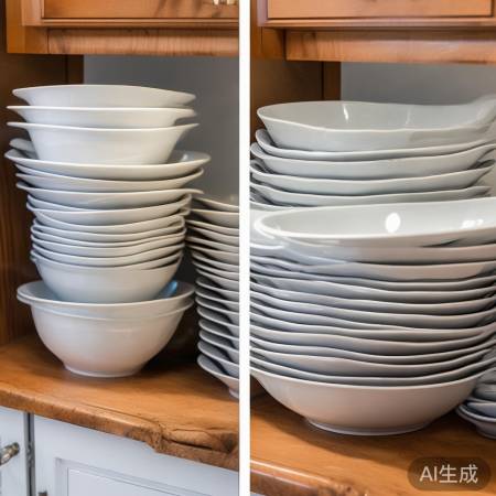 碗口朝下放,节省空间易拿取