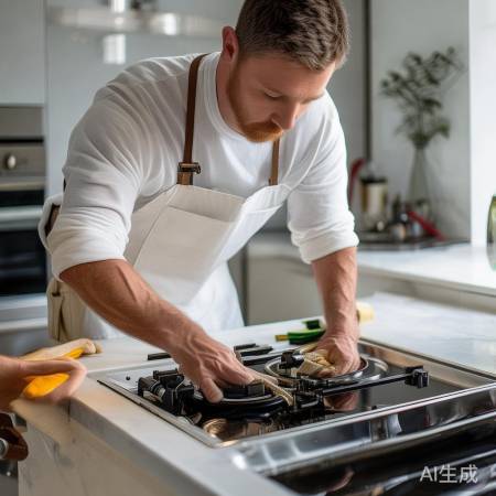 师傅精准安装炉头