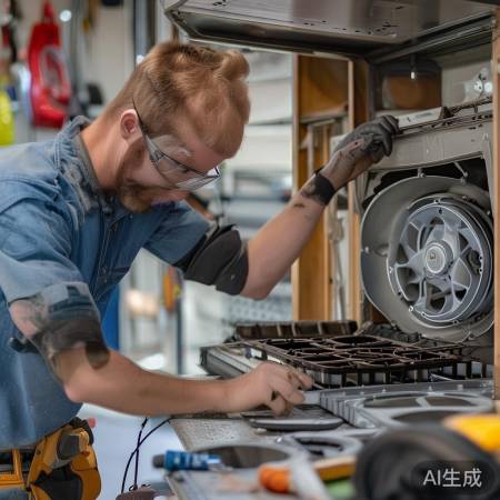 拆卸油烟叶轮,耐心操作