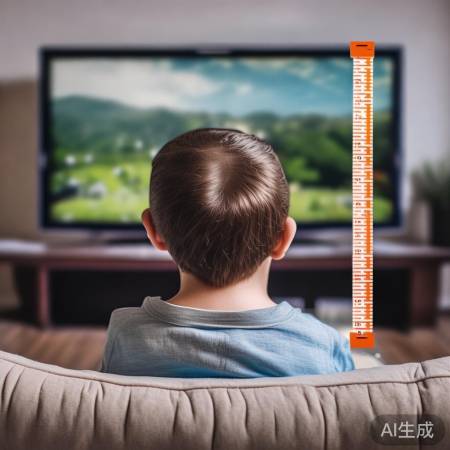 孩子看电视,保持自然坐姿