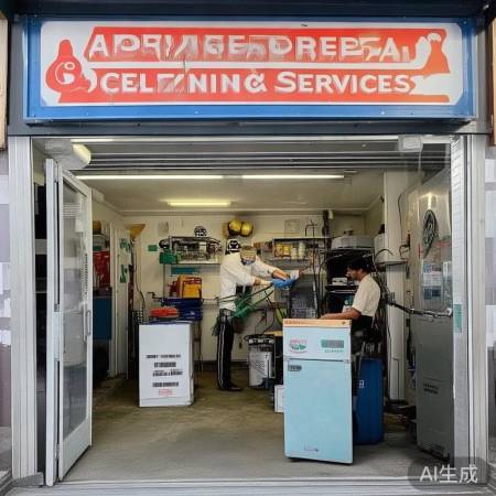 家电维修店清洗油烟机