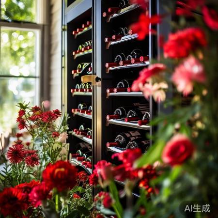 红酒柜花艺新风尚