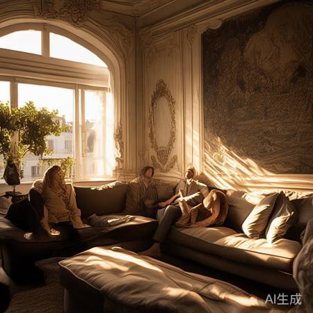 周末沙发时光,法式浪漫背景墙