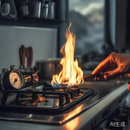 燃气压力不稳，火势不稳定。