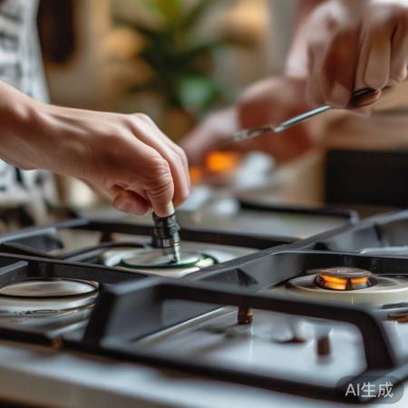 燃气灶清洁，检查阀门喷嘴