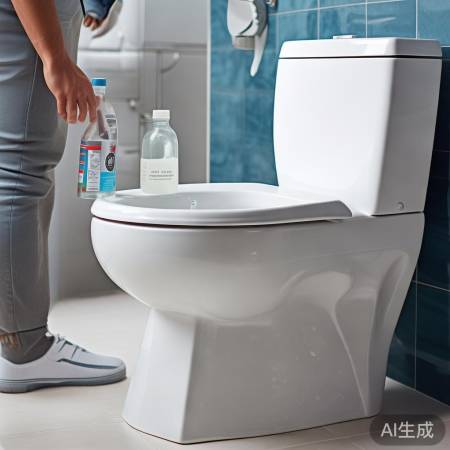 清洁马桶，白醋浸泡冲洗