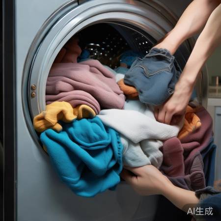 洗衣机勿过满，留空甩干