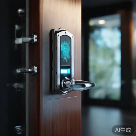 “高安全指纹锁，小偷退避三舍”