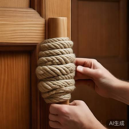 绕绳子，绑紧把手