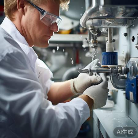 检查接头，发现漏气，紧固工具准