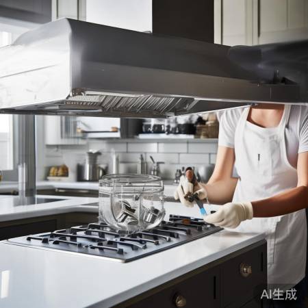 组装油烟机，拧紧螺丝